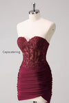 lilac-strapless-corset-pleated-tight-homecoming-dress-with-appliques