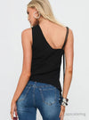 Smash Hit One Shoulder Top Black