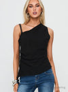 Smash Hit One Shoulder Top Black