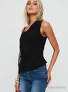 Smash Hit One Shoulder Top Black