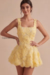 light-yellow-floral-a-line-beaded-bubble-short-homecoming-dress