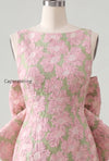 floral-pink-green-tight-boat-neck-short-homecoming-dress-with-bow