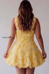 light-yellow-floral-a-line-beaded-bubble-short-homecoming-dress