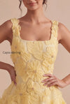 light-yellow-floral-a-line-beaded-bubble-short-homecoming-dress