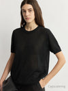 Textured Banana Linen Breathable Knit Tee - Relaxed Luxury Crewneck Summer Top