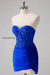 lilac-strapless-corset-pleated-tight-homecoming-dress-with-appliques