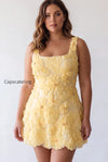 light-yellow-floral-a-line-beaded-bubble-short-homecoming-dress