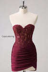 lilac-strapless-corset-pleated-tight-homecoming-dress-with-appliques