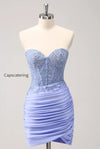 lilac-strapless-corset-pleated-tight-homecoming-dress-with-appliques