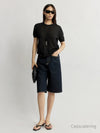 Textured Banana Linen Breathable Knit Tee - Relaxed Luxury Crewneck Summer Top