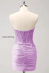 lilac-strapless-corset-pleated-tight-homecoming-dress-with-appliques