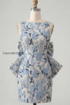 floral-pink-green-tight-boat-neck-short-homecoming-dress-with-bow