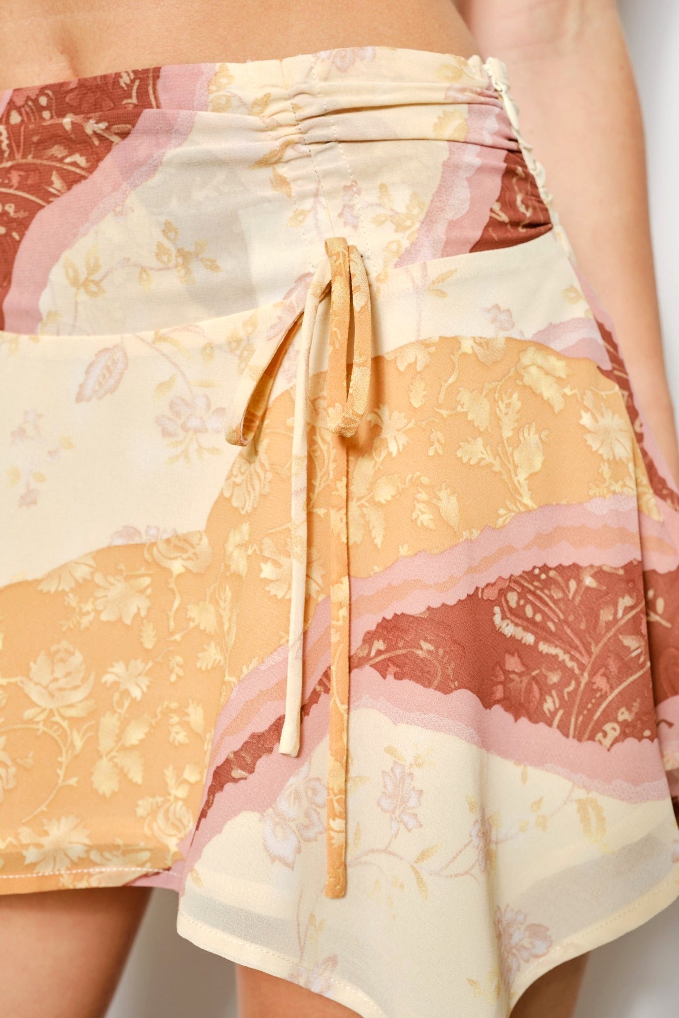 Patchwork Ruched Skort