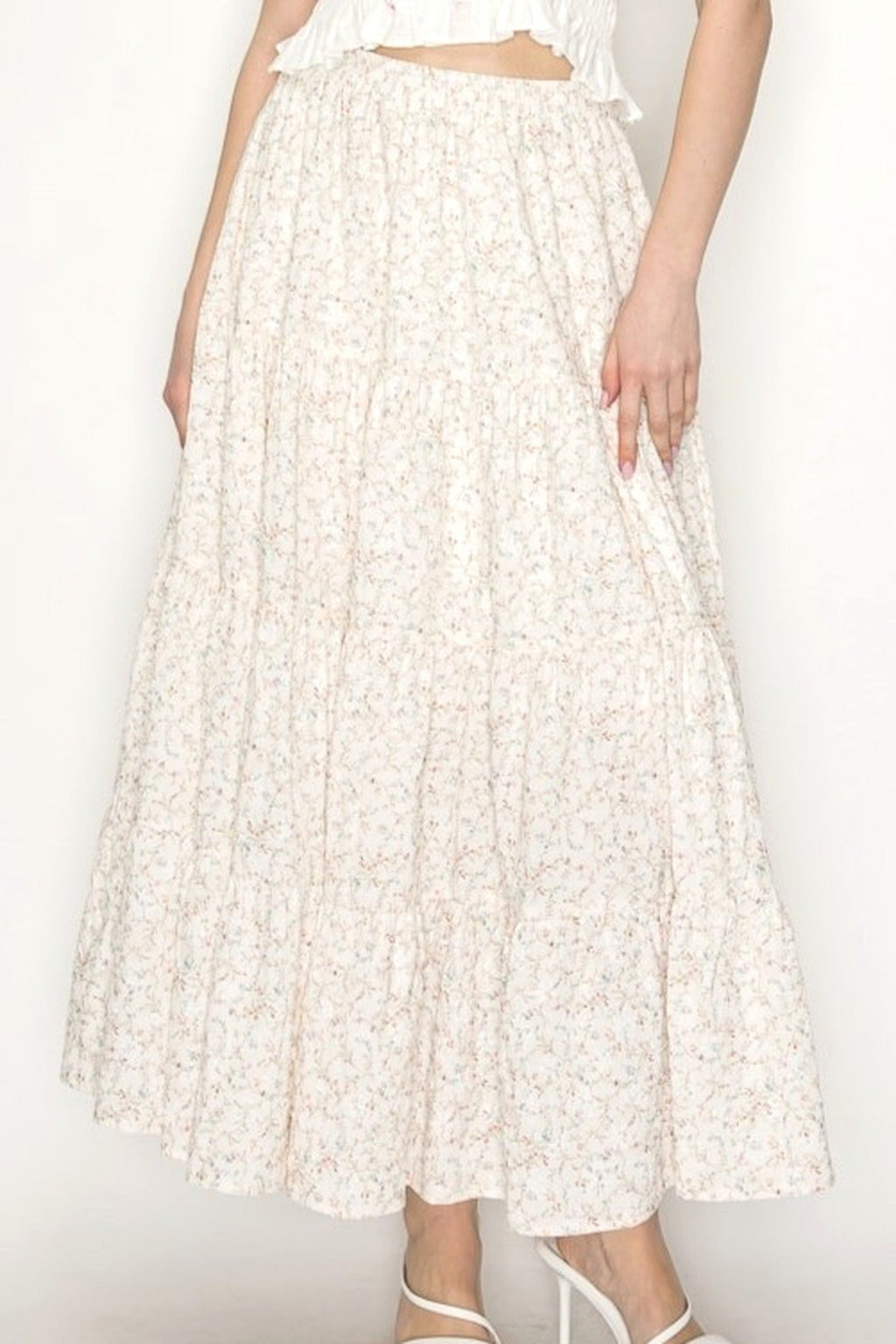 Ditsy Floral Midi Skirt